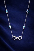 925 Sterling Silver infinity Pendant Necklace Women 16-18 inches adjustable