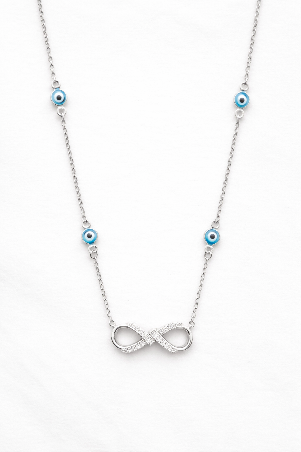 925 Sterling Silver infinity Pendant Necklace Women 16-18 inches adjustable