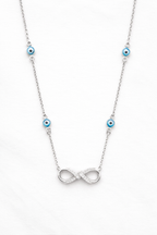 925 Sterling Silver infinity Pendant Necklace Women 16-18 inches adjustable