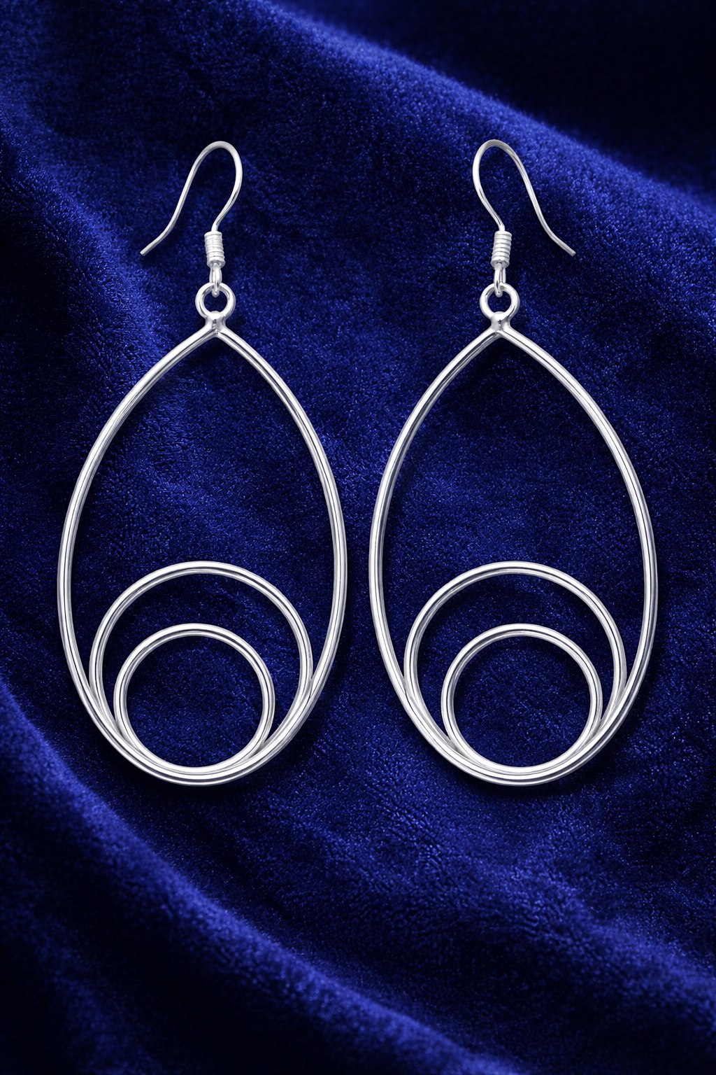 925 Sterling Silver tripple teardrop Earrings