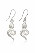 925 Sterling Silver Snake Dangle Earrings