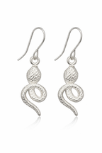 925 Sterling Silver Snake Dangle Earrings