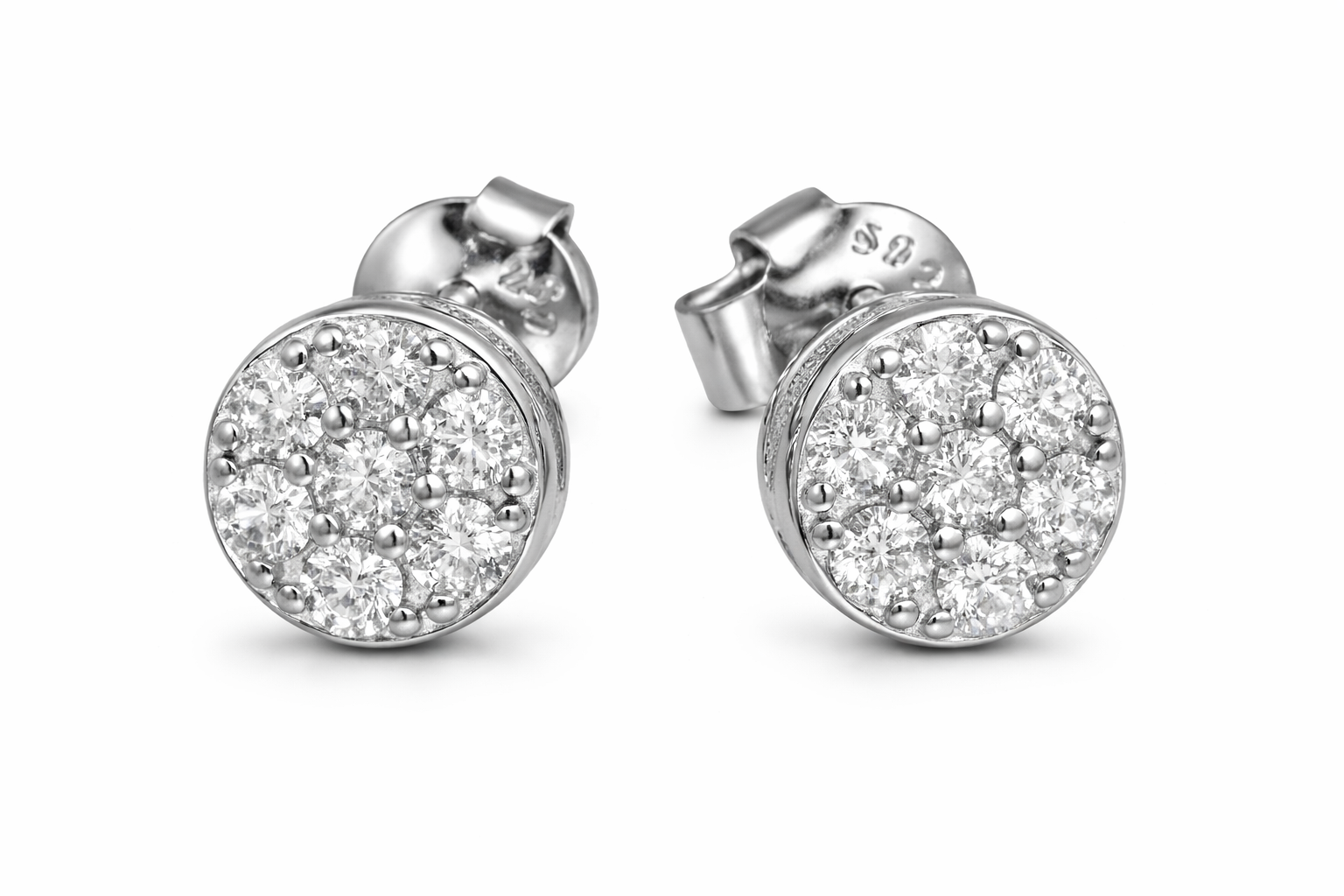 925 Sterling Silver Halo Elegant Stud Earrings for men women boys girls