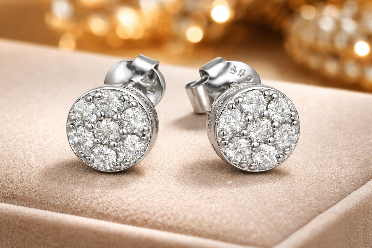 925 Sterling Silver Halo Elegant Stud Earrings for men women boys girls