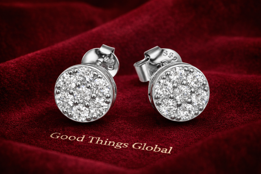 925 Sterling Silver Halo Elegant Stud Earrings for men women boys girls