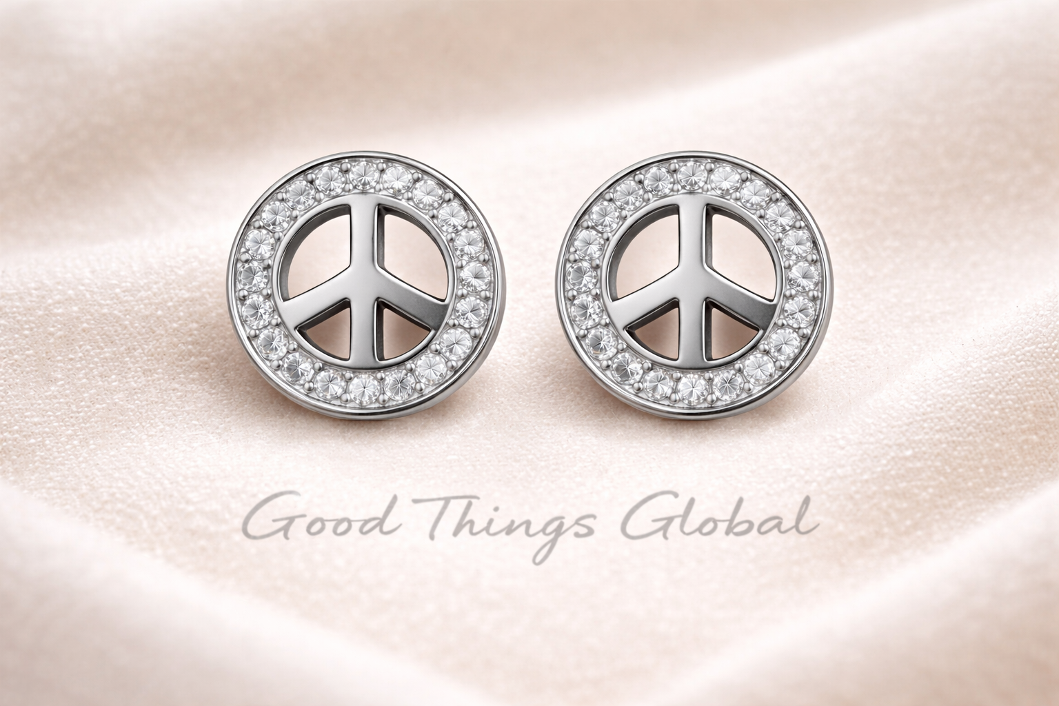 925 Sterling Silver Peace Symbol Stud Earrings for men women boys girls