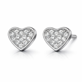 925 Sterling Silver Heart Stud Earrings for women Men gift for loved one