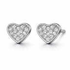 925 Sterling Silver Heart Stud Earrings for women Men gift for loved one