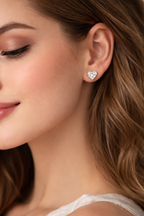 925 Sterling Silver Heart Stud Earrings for women Men gift for loved one