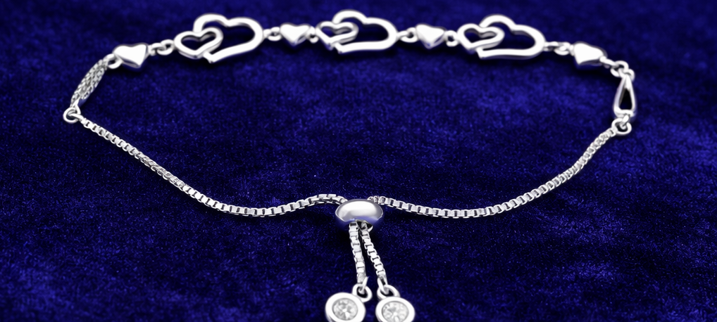 925 Sterling Silver Charm Heart for Women & Girl Bracelet Fashion Jewelry