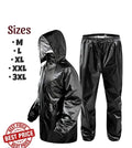 Polyester Solid Rainsuit for Men (Black, M)