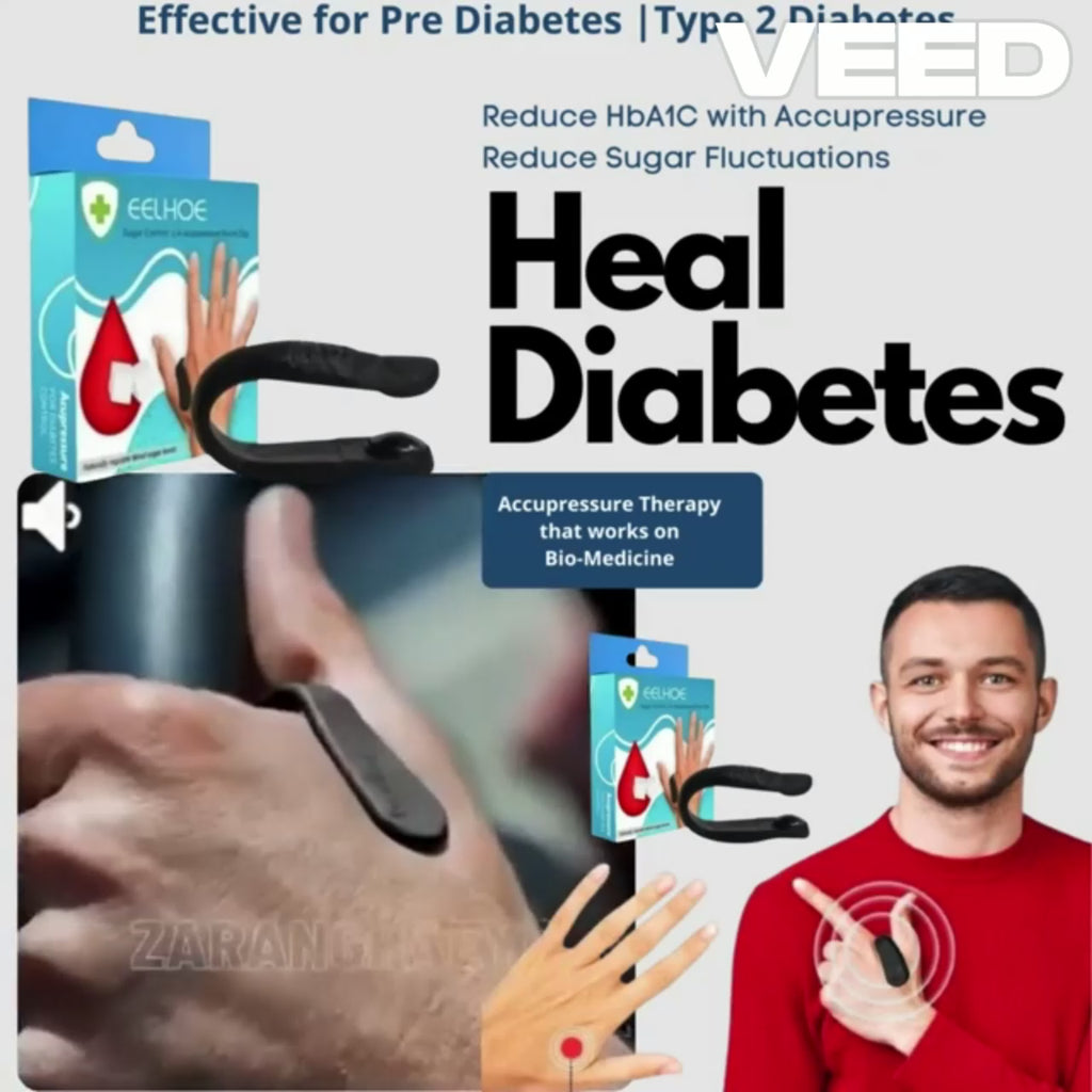 Sugar Control LI4 Acupressure Point Clip - Wearable Hand Massager (Pack of 2)