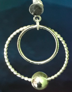 925 Sterling Silver Elegant Dangle double hoop Earrings with silver bead