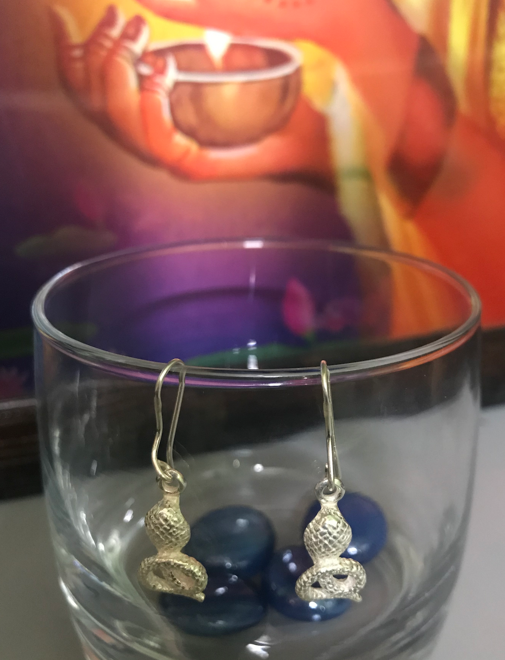 925 Sterling Silver Snake Dangle Earrings