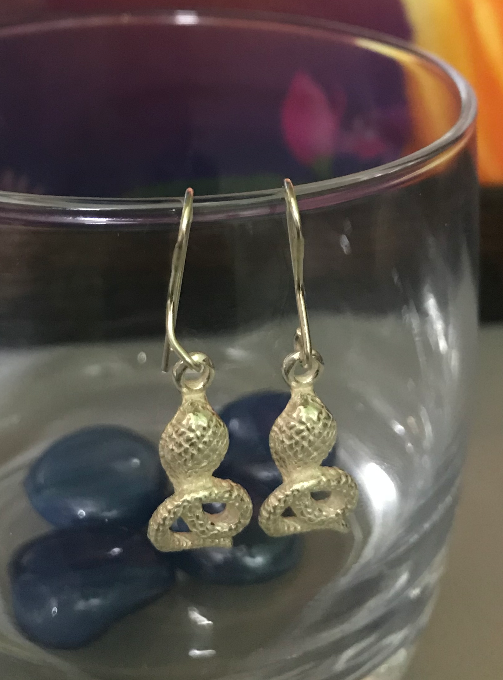 925 Sterling Silver Snake Dangle Earrings