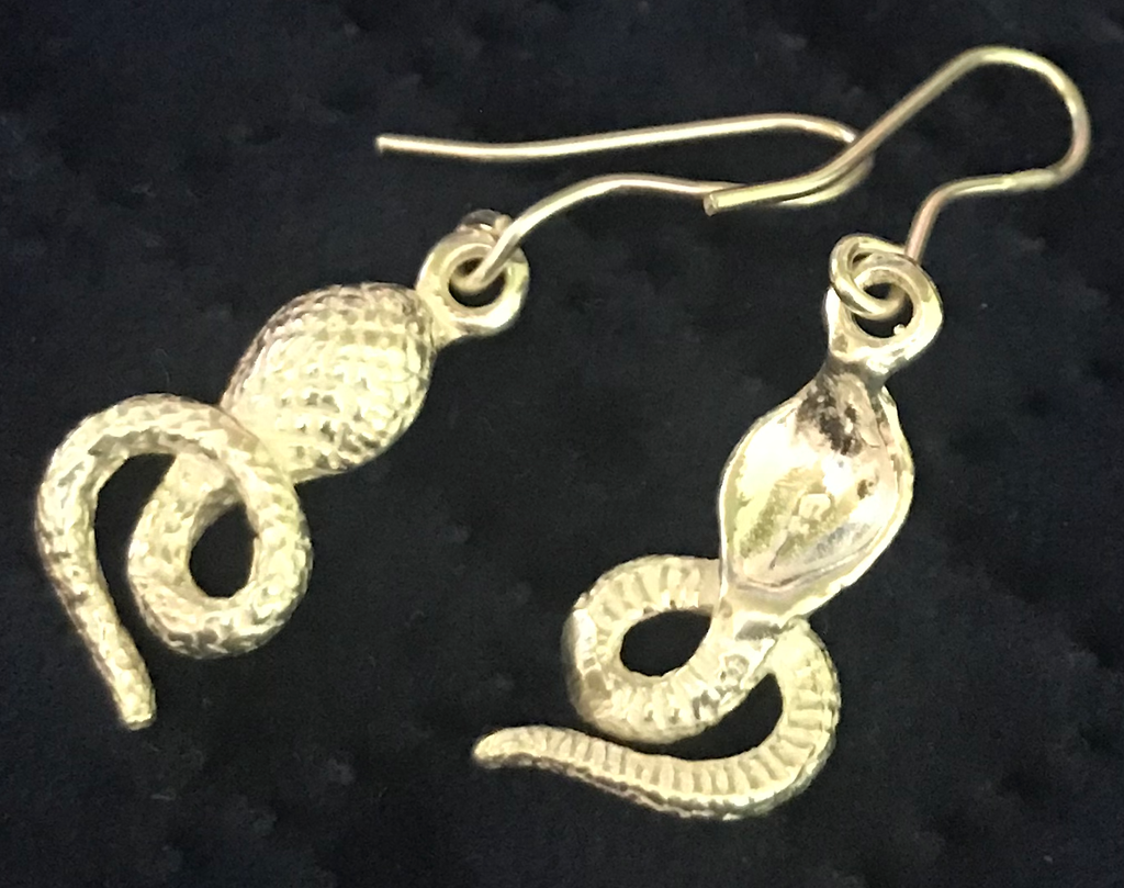 925 Sterling Silver Snake Dangle Earrings