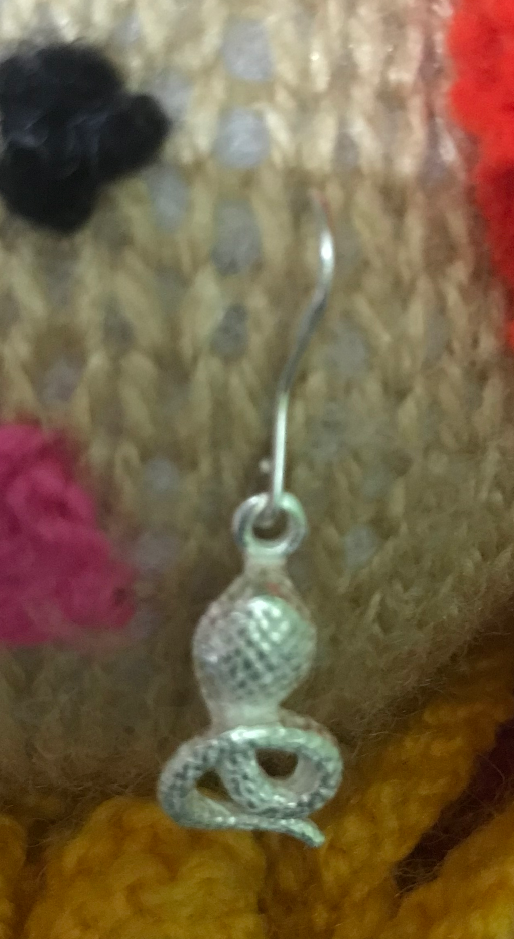 925 Sterling Silver Snake Dangle Earrings