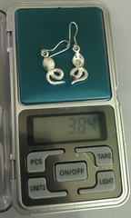 925 Sterling Silver Snake Dangle Earrings