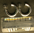 925 Sterling Siver "Puffy" or "Tube" Hoop Earrings with silver hook