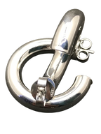 925 Sterling Siver "Puffy" or "Tube" Hoop Earrings with silver hook