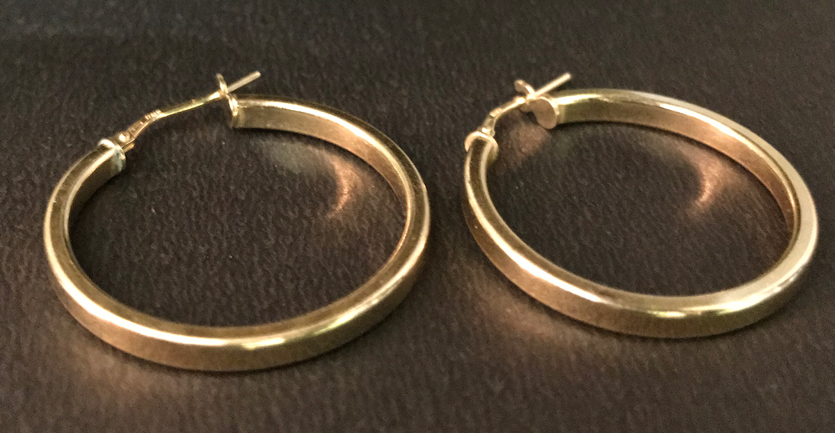 Gorgeous Hoop Earrings Women 925 pure Silver ewelry in yellow gold looks