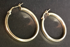 Gorgeous Hoop Earrings Women 925 pure Silver ewelry in yellow gold looks