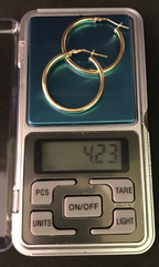 Gorgeous Hoop Earrings Women 925 pure Silver ewelry in yellow gold looks