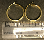 Gorgeous Hoop Earrings Women 925 pure Silver ewelry in yellow gold looks