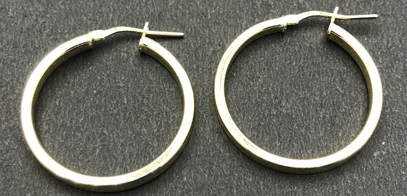 Gorgeous Hoop Earrings Women 925 pure Silver ewelry in yellow gold looks