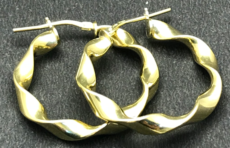 Womens 925 Sterling Silver 30mm Round Twisted Hoop Pierced Earrings