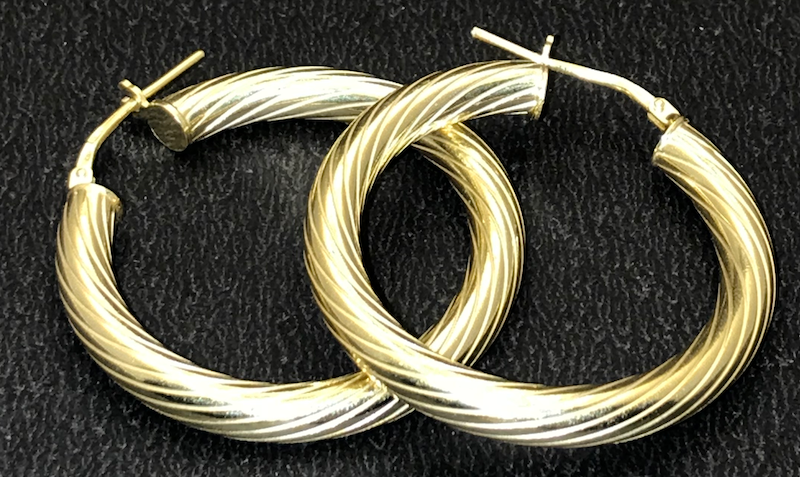 925 pure silver Twisted Rope Round Chunky Creole Hoop Earrings