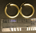 925 pure silver Twisted Rope Round Chunky Creole Hoop Earrings