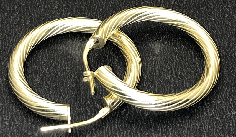 925 pure silver Twisted Rope Round Chunky Creole Hoop Earrings