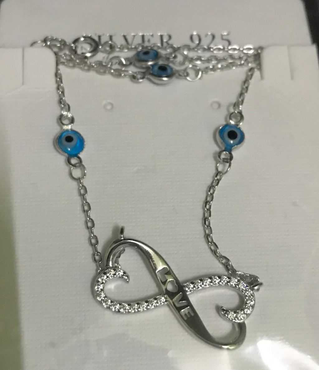 925 Sterling Silver infinity Pendant Necklace Women 16-18 inches adjustable