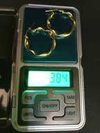 Womens 925 Sterling Silver 30mm Round Twisted Hoop Pierced Earrings